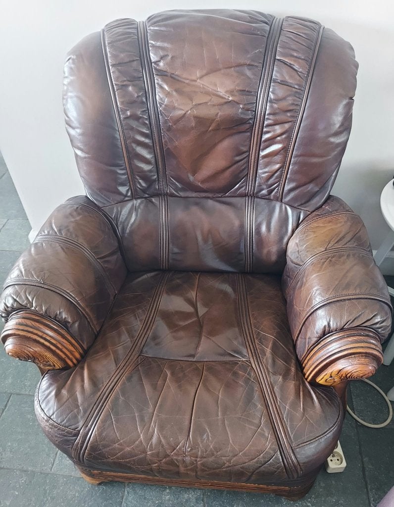 Salon leder, Huis en Inrichting, Ophalen, Gebruikt, Hout, Klassiek