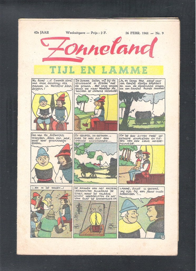 ZONNELAND 26 Febr. 1961 Nr. 9  -  TIJL  EN  LAMME, Enlèvement ou Envoi, Utilisé