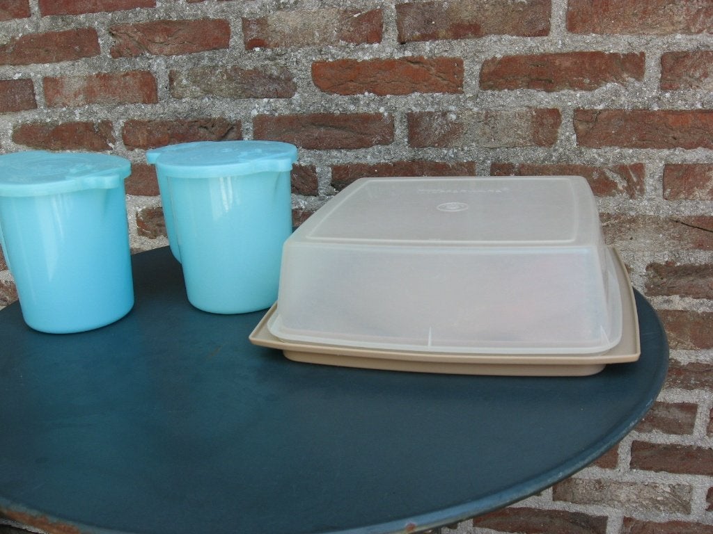 tupperware: vintage kan/melkkan, vintage bewaardoos, Ophalen of Verzenden, Gebruikt, Bewaardoos