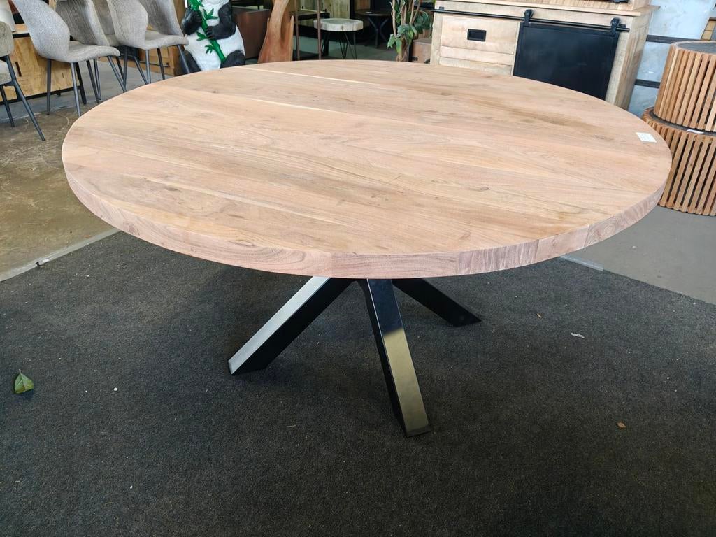 Ronde tafel acaciahout (outlet), Ophalen, Nieuw