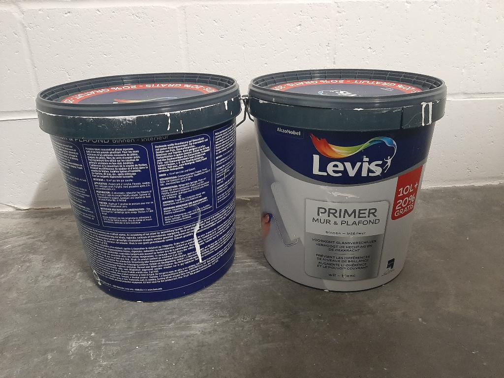 Levis primer verf, Doe-het-zelf en Bouw, 10 tot 15 liter, Ophalen, Wit, Verf