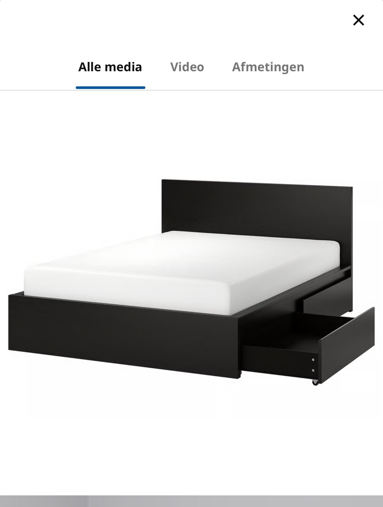 ZO GOED ALS NIEUW Compleet bed met lades en matras ikea malm, Huis en Inrichting, Slaapkamer | Bedden, Ophalen, Zwart, Tweepersoons