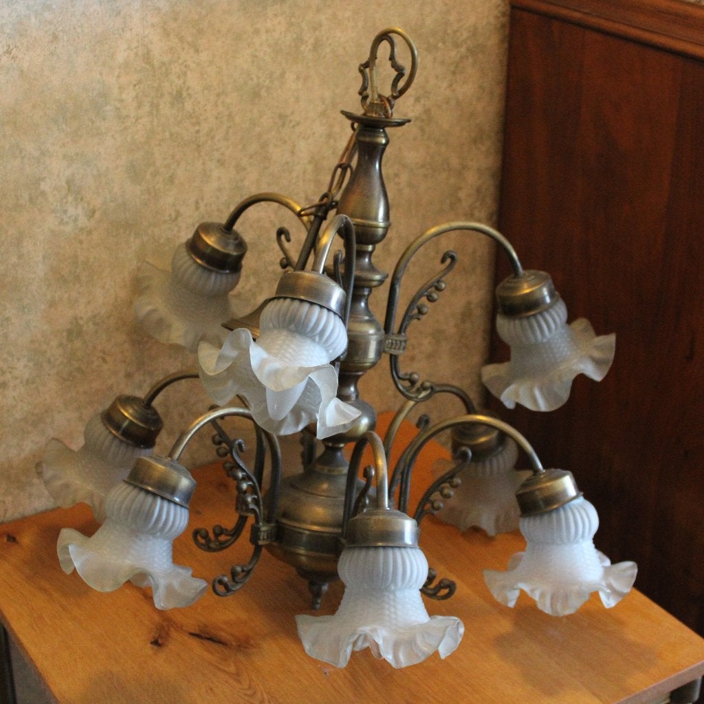 Klassieke Messing Kroonluchter / Hanglamp, Ophalen of Verzenden