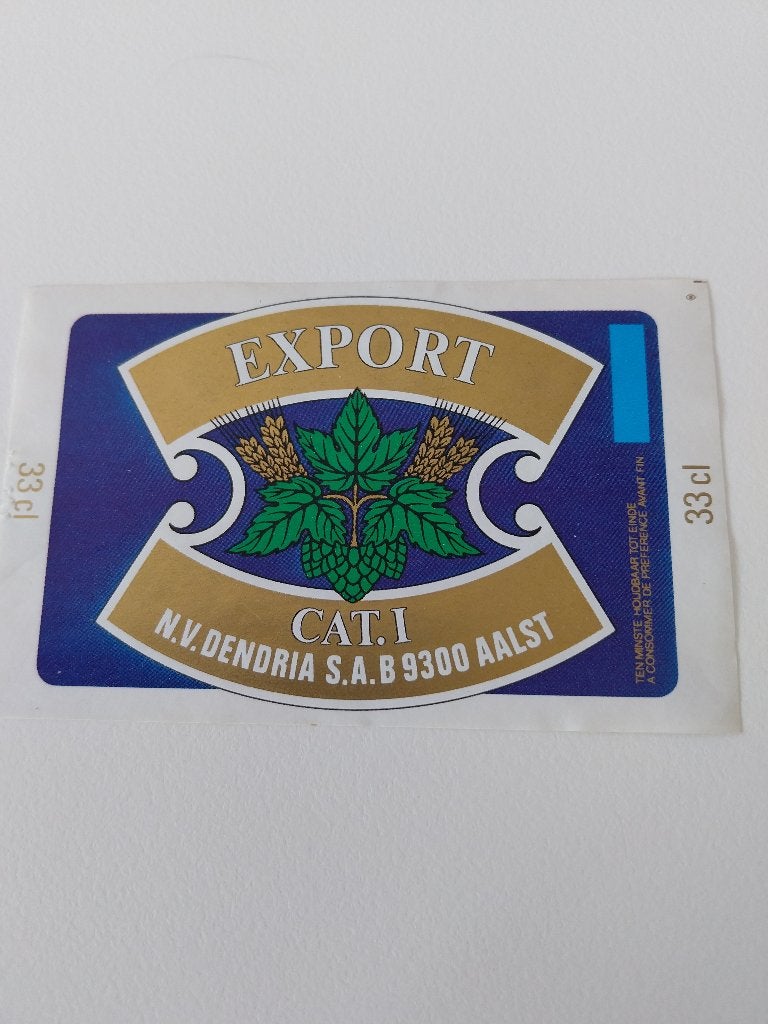 Étiquette de bière Export Dendria Aalst, Enlèvement ou Envoi, Utilisé