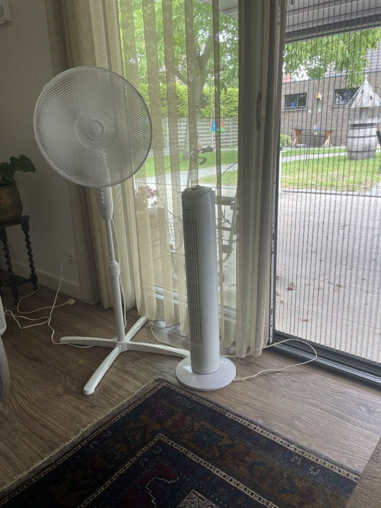 Twee ventilaters, Huis en Inrichting, Stoelen, Ophalen, Kunststof, Twee, Wit
