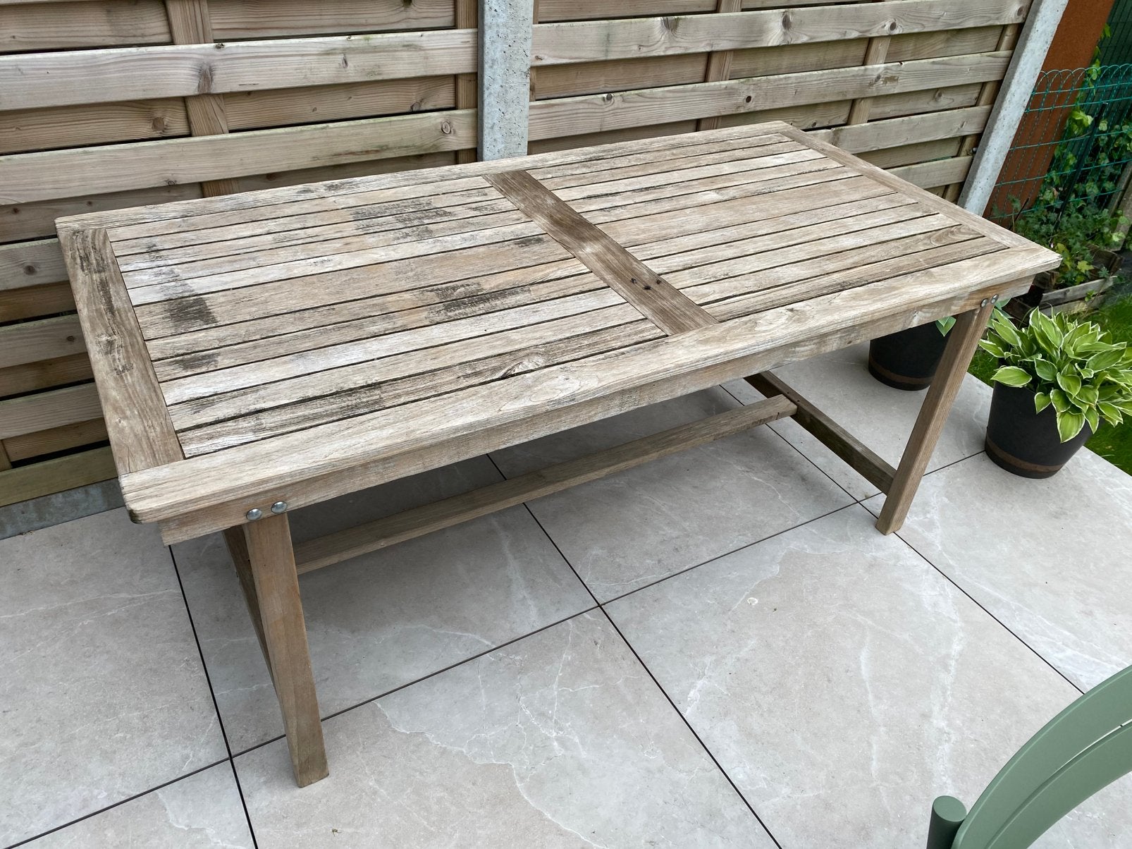 Houten tuintafel in prima staat 180x90, Tuin en Terras, Ophalen, Gebruikt
