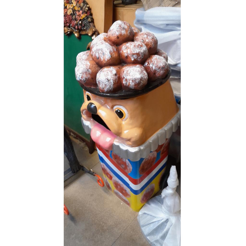 Oliebollen afvalbak – Oliebol 50x 50x130 cm Verrijdbaar, Ophalen, Nieuw