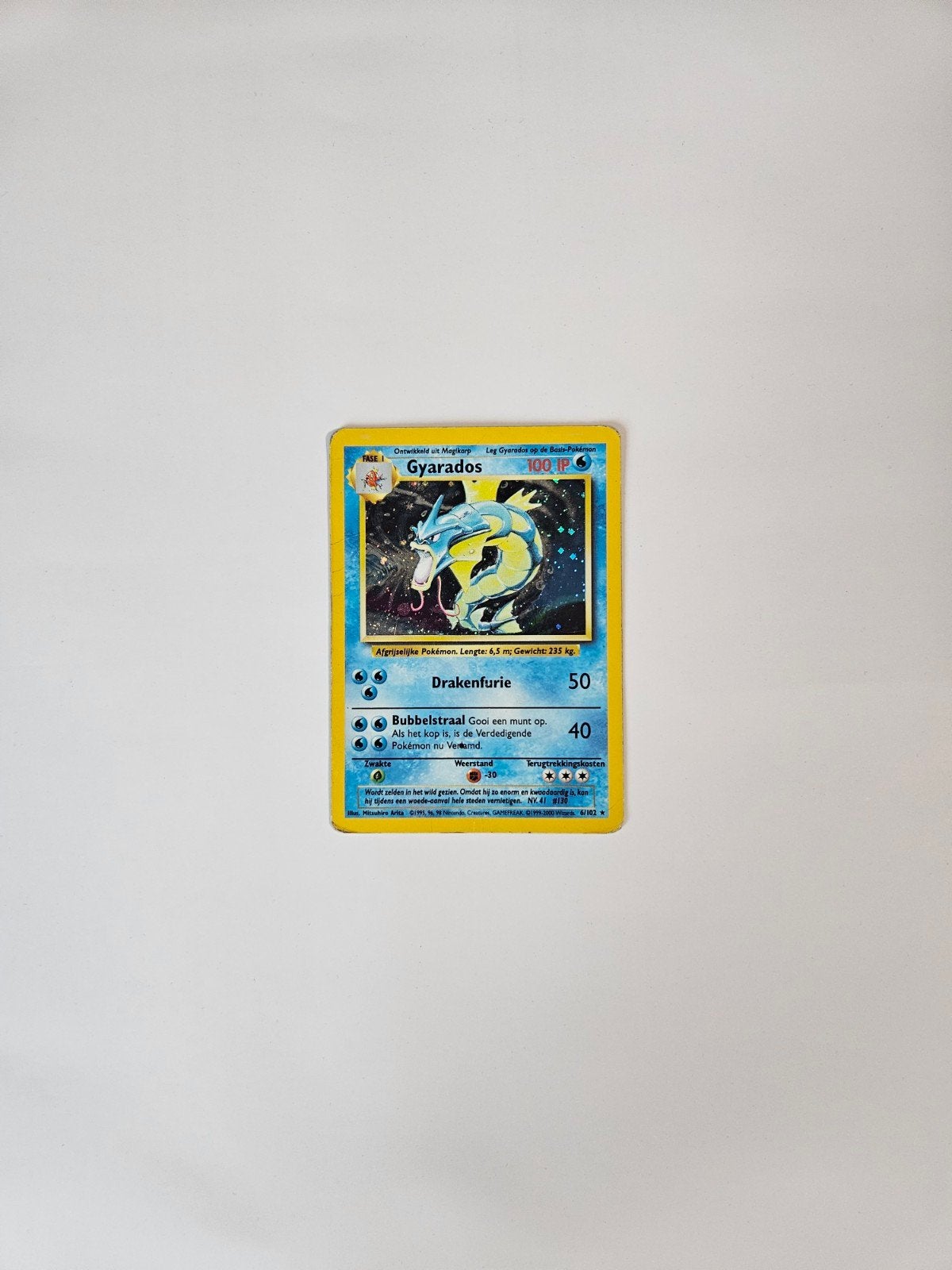 Pokémon Gyarados 6/102 – Base Set, Ophalen of Verzenden, Gebruikt, Losse kaart, Foil