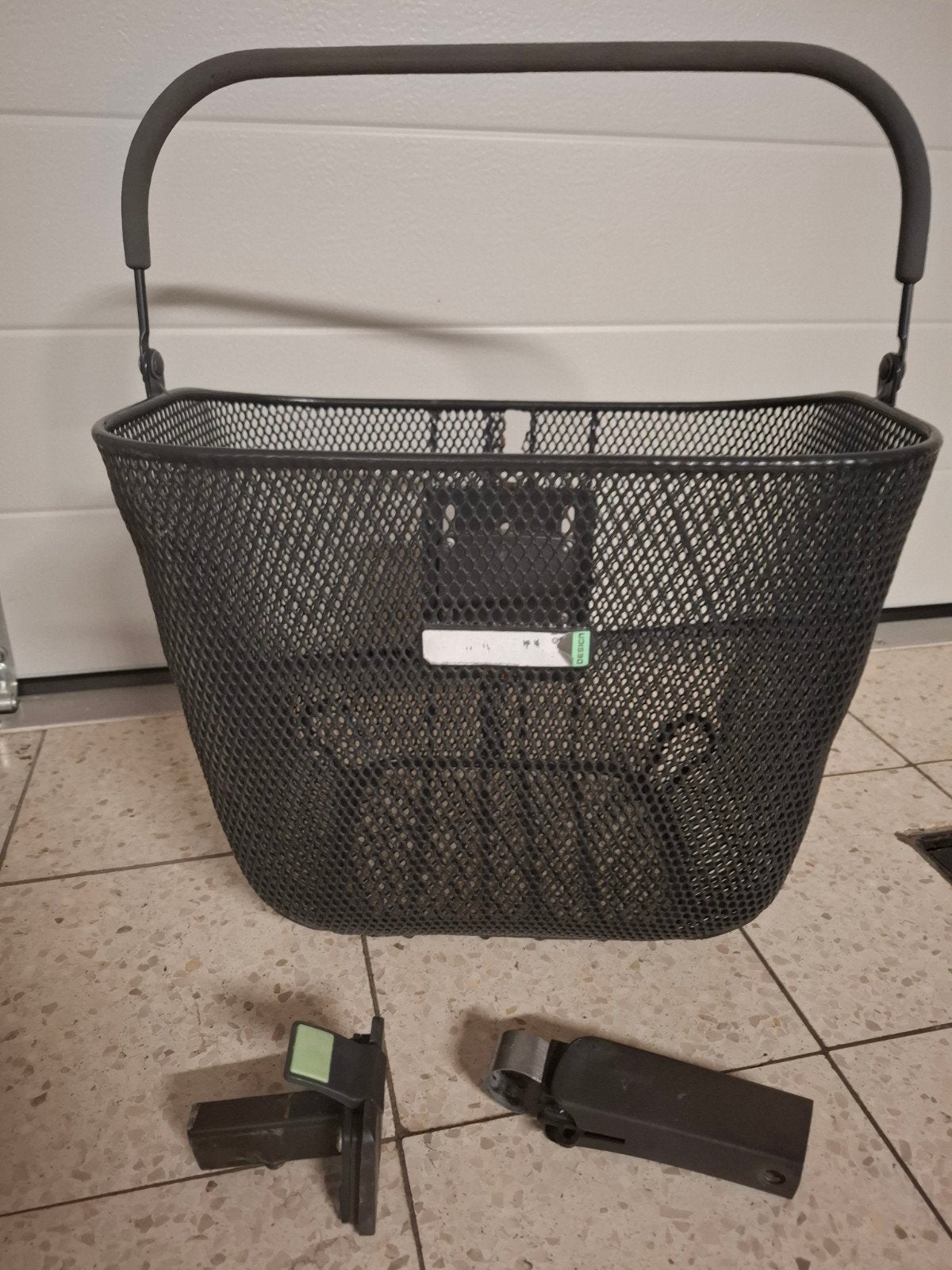 metalen fietsmand, Ophalen, Gebruikt, Stuurbevestiging, Basil