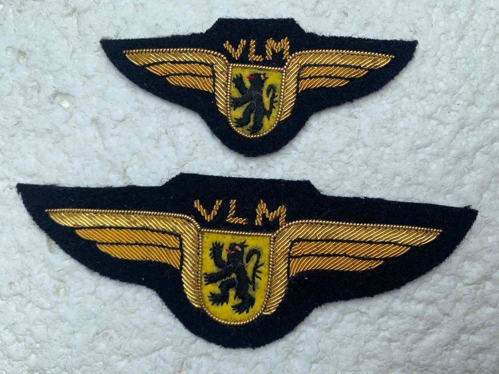Insignes, Wings 2x Vlaamse Luchtvaart Maatschappij 1992-2018, Ophalen of Verzenden, Overige soorten, Embleem of Badge