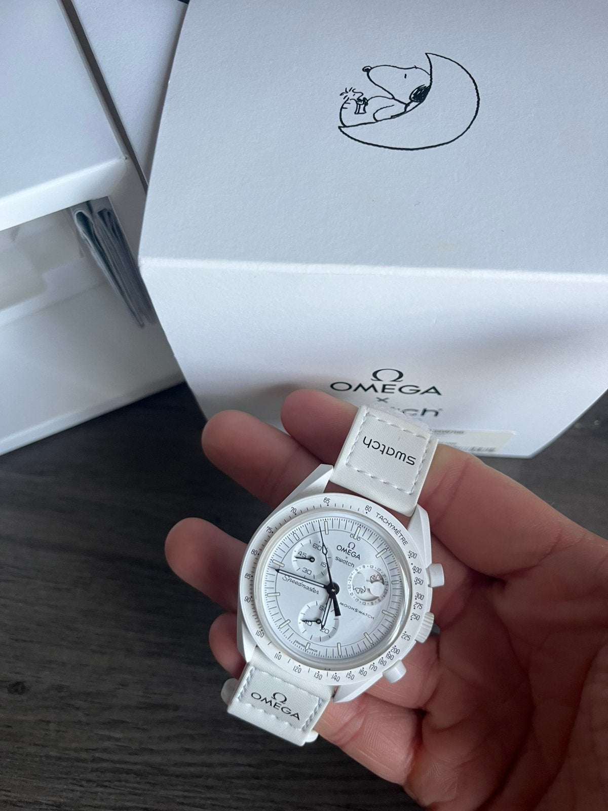 Omega x swatch moonphase snoopy, Handtassen en Accessoires, Ophalen, Overige materialen, Polshorloge, Overige materialen