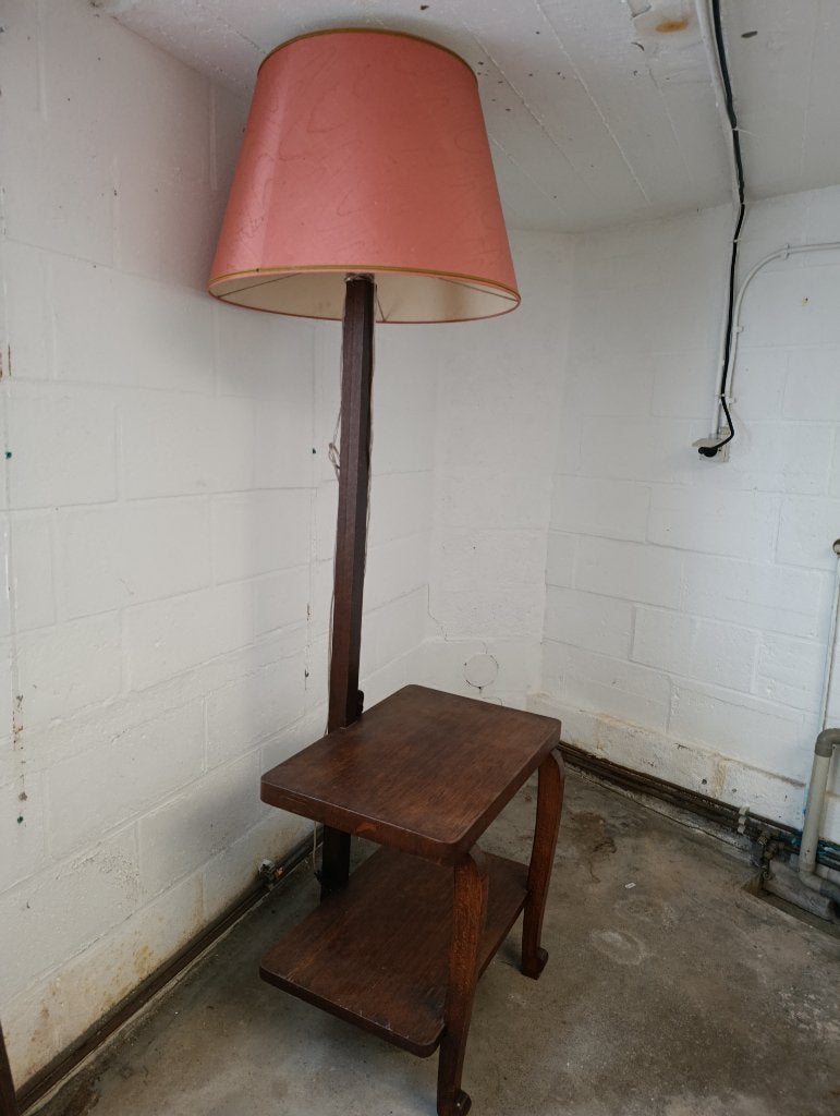 Lampadaire Guéridon Vintage Années 50/60, Enlèvement, Bois