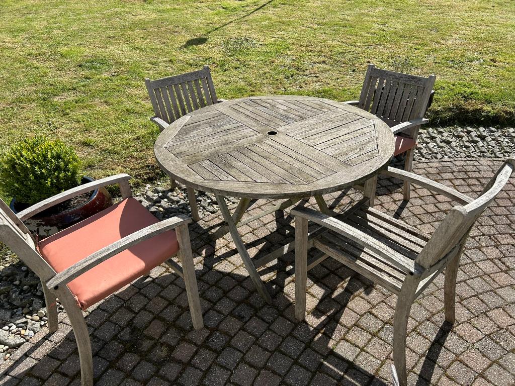 tuinset teak, Ophalen, 4 zitplaatsen, Gebruikt, Teakhout
