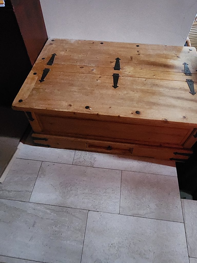 À DONNER - Coffre de Rangement en Bois Style Rustique, Enlèvement, Utilisé, Rectangulaire, Rustique