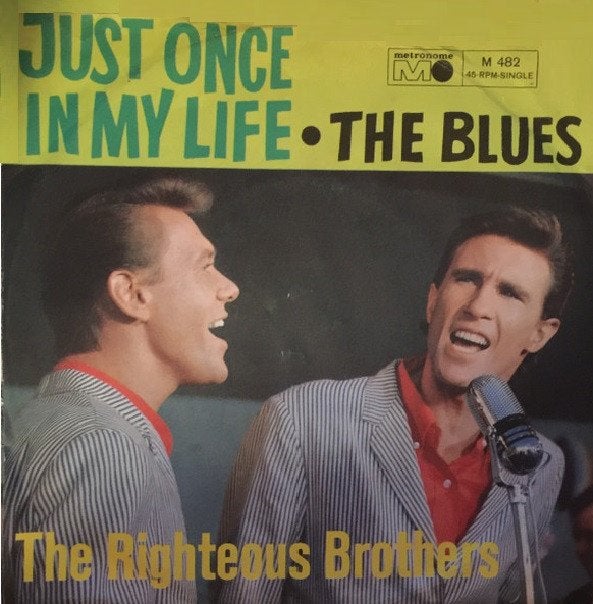 7" The Righteous Brothers – Just Once In My Life, Gebruikt, 7 inch, Ophalen of Verzenden, Pop