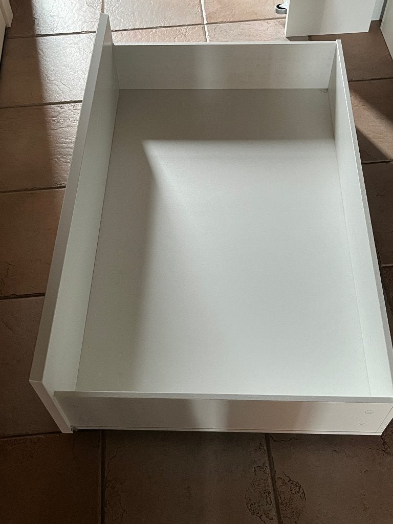 Malm Bedladen (4x), Huis en Inrichting, Slaapkamer | Bedden, Ophalen, Gebruikt, Wit, Twijfelaar