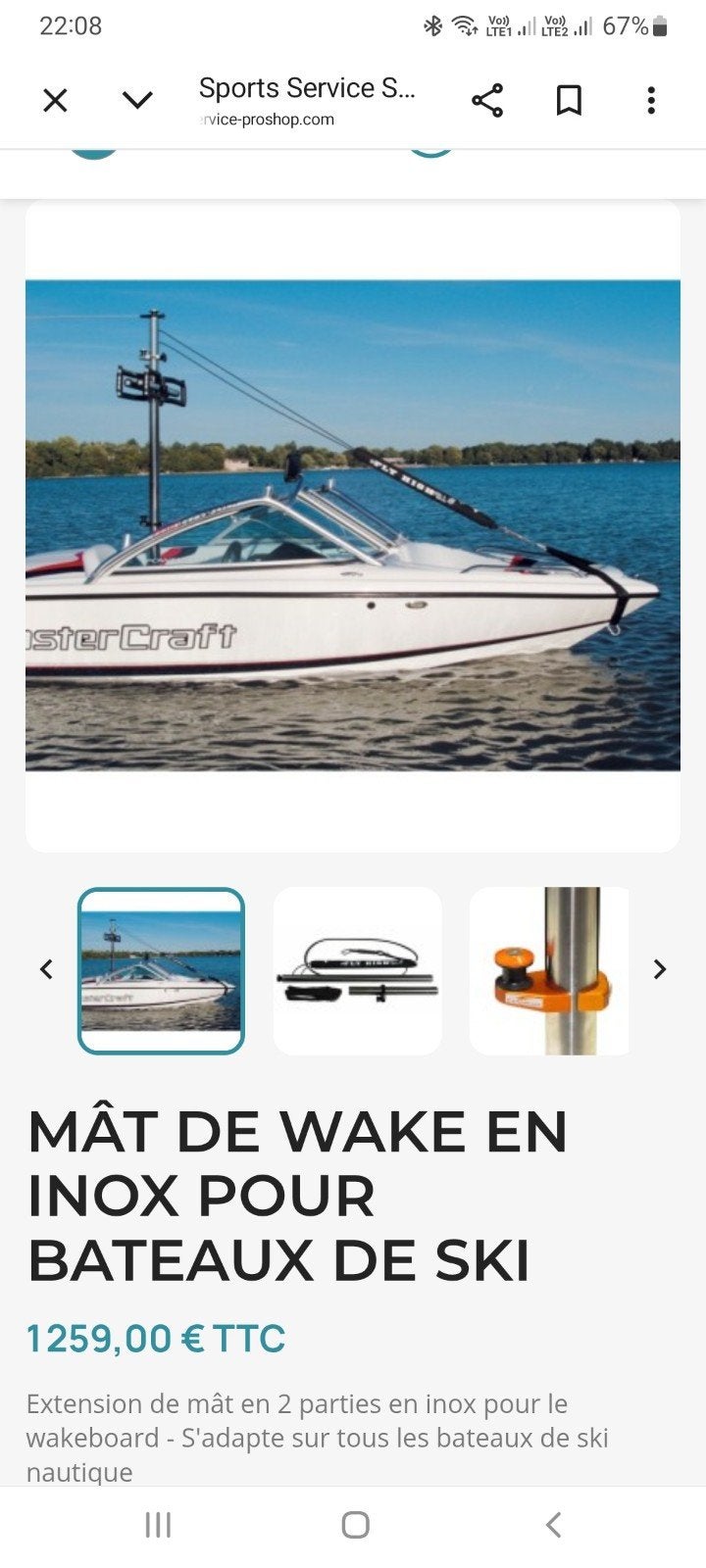 mâts pour wakeboard pour prostar 190 et autres bateaux, Tickets & Billets