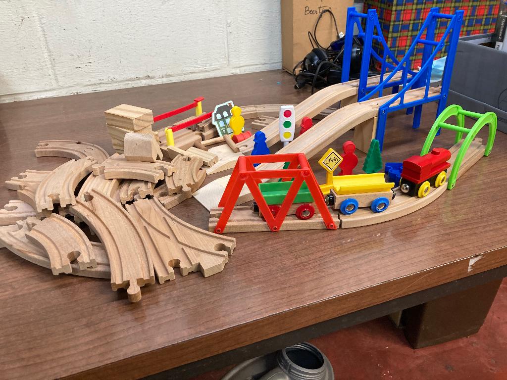 Houte treinset, Kinderen en Baby's, Ophalen, Zo goed als nieuw