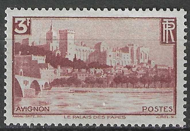 France 1938 - Yvert 391 - Palais pontifical d'Avignon (PF), Envoi, Non oblitéré