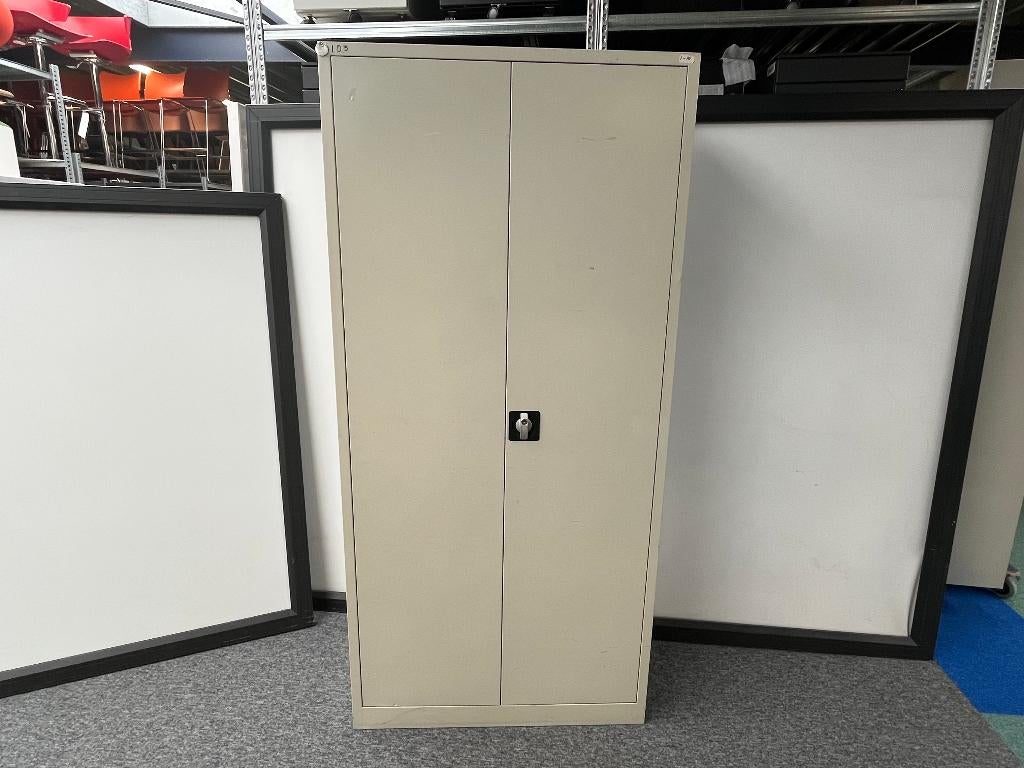 Draaideurkast van 194,5x92x42 cm (Licht grijs), Huis en Inrichting, Woonaccessoires | Wandplanken en Boekenplanken, Ophalen