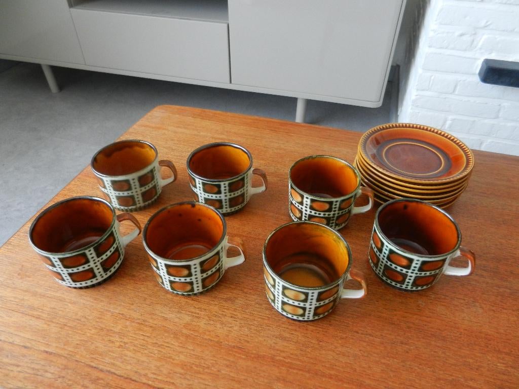 Boch Bernadette koffietassen (7 stuks) - perfecte staat, Antiek en Kunst, Ophalen of Verzenden