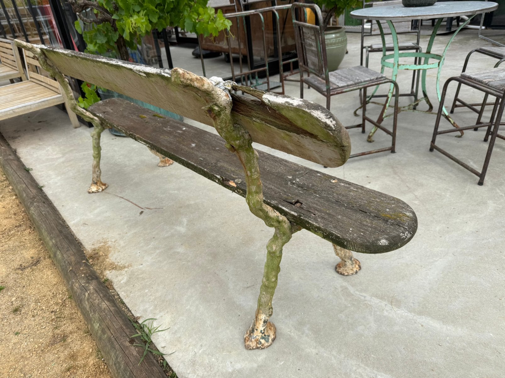 Banc de jardin en faux bois, C, C, Enlèvement, Utilisé