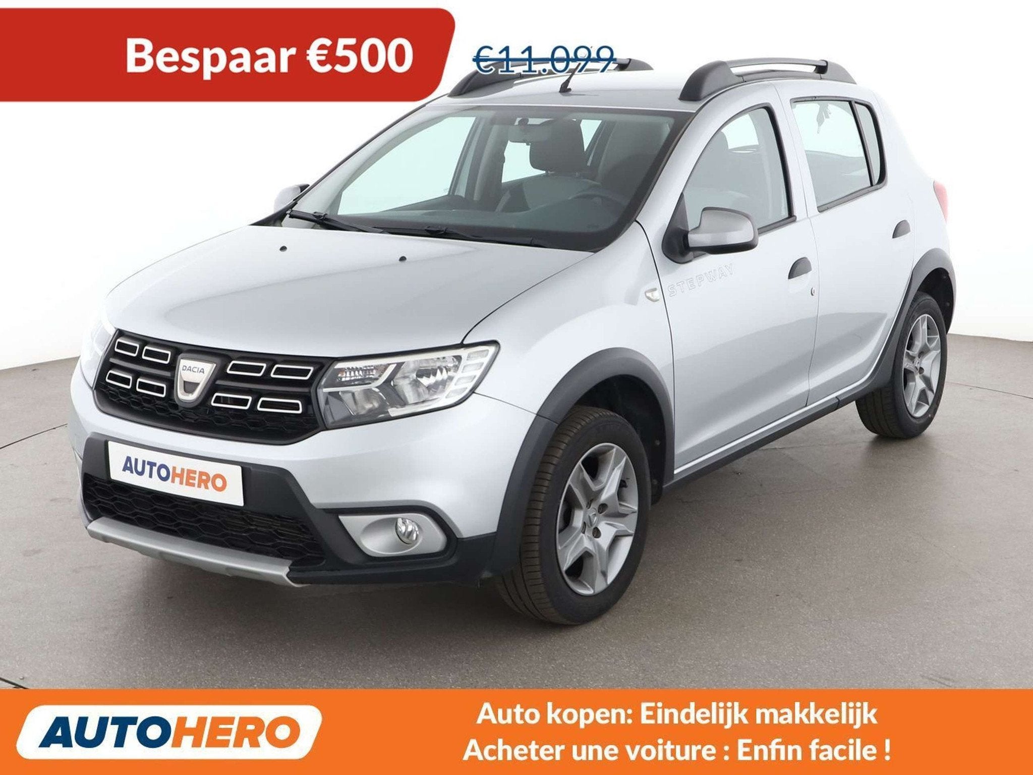 Dacia Sandero 0.9 TCe Stepway Prestige, Autos, Argent ou Gris, Achat, Euro 6, Noir