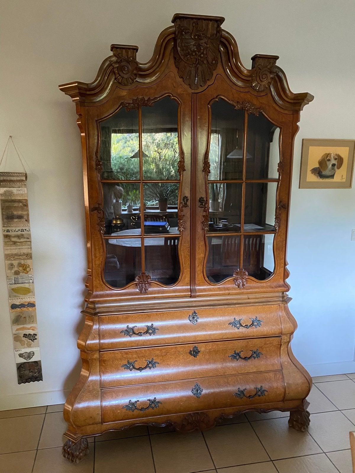 Prachtige  midde, 18de eeuwse vitrine kast, Antiek en Kunst, Antiek | Meubels | Kasten, Ophalen