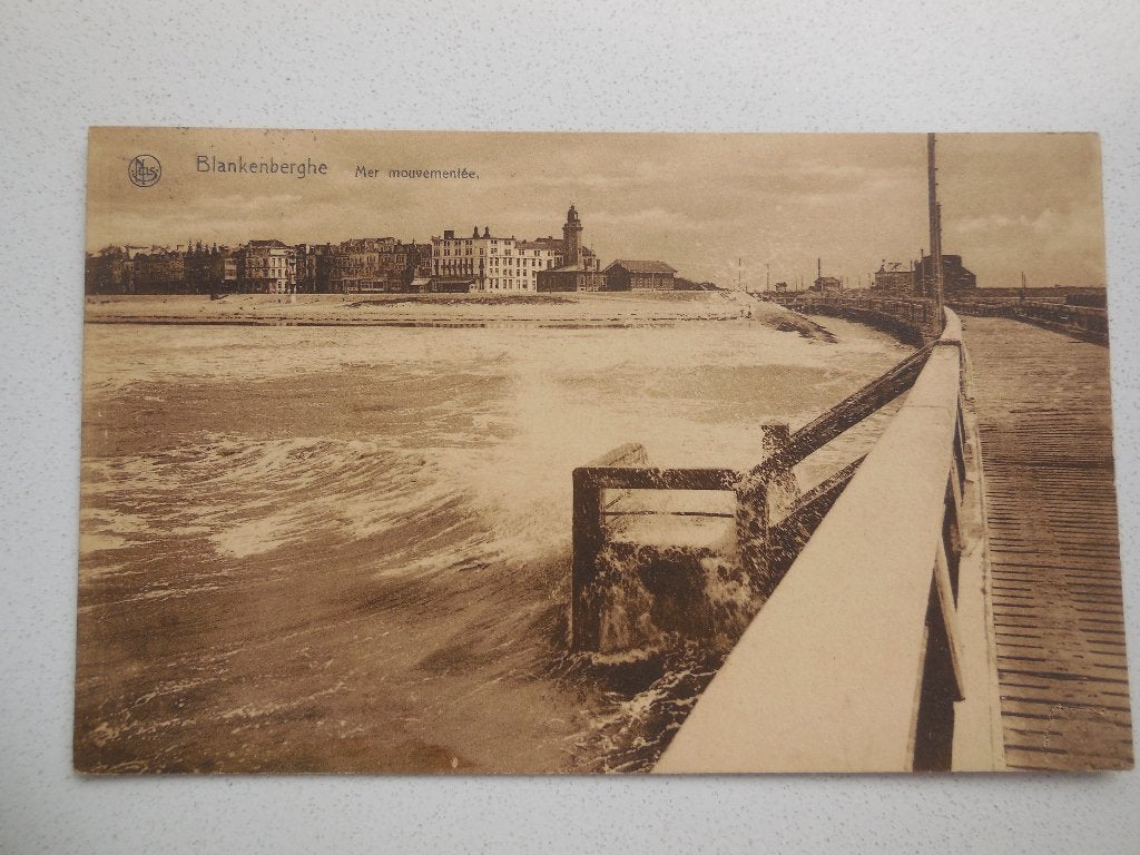 postkaart Blankenberge Storm, Ophalen of Verzenden, 1920 tot 1940, Gelopen, West-Vlaanderen