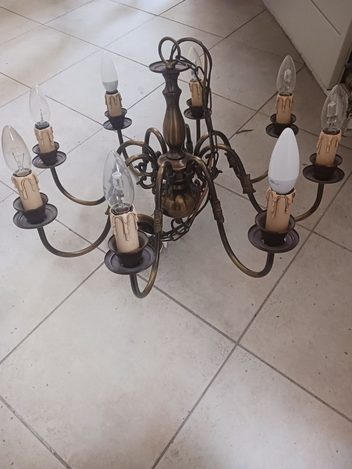 lustre en cuivre, Enlèvement, Comme neuf, Métal, E14 (petit)