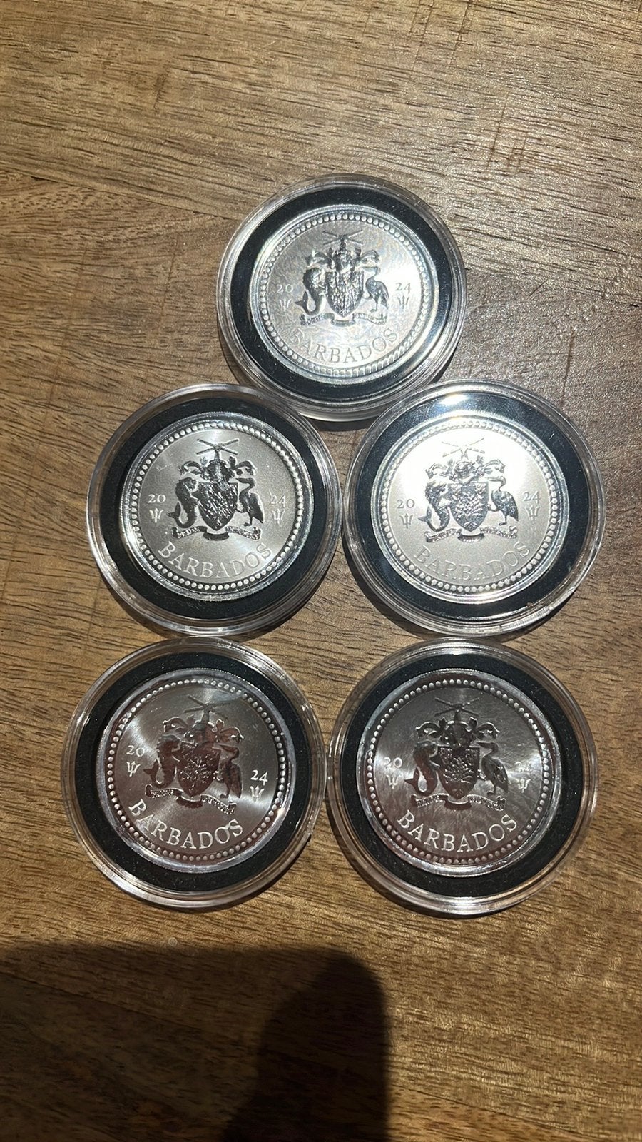 5 pièces de 1 oz Barbados 2024, Enlèvement ou Envoi, Argent