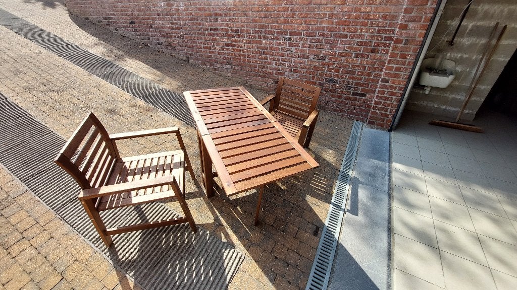 Table et chaises de terrasse en bois, Enlèvement, Bois