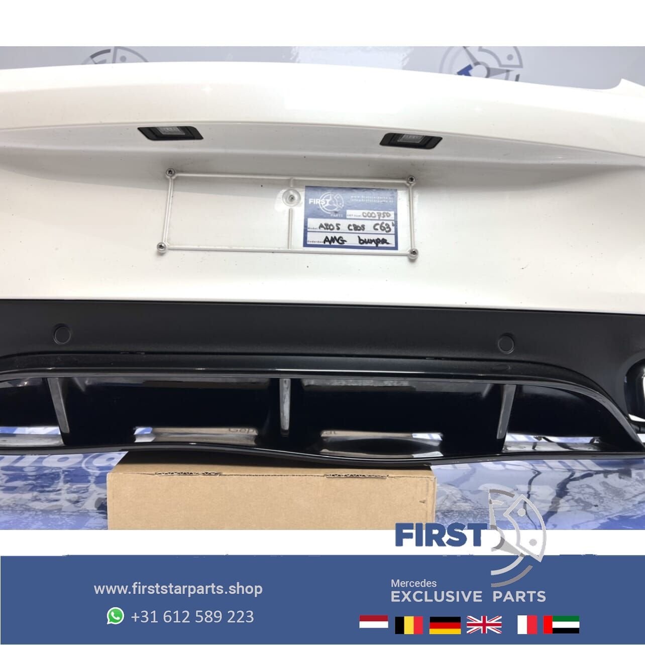 A205 C205 C63 C63S AMG ACHTERBUMPER COMPLEET PARELMOER WIT M, Arrière, Utilisé, -, -