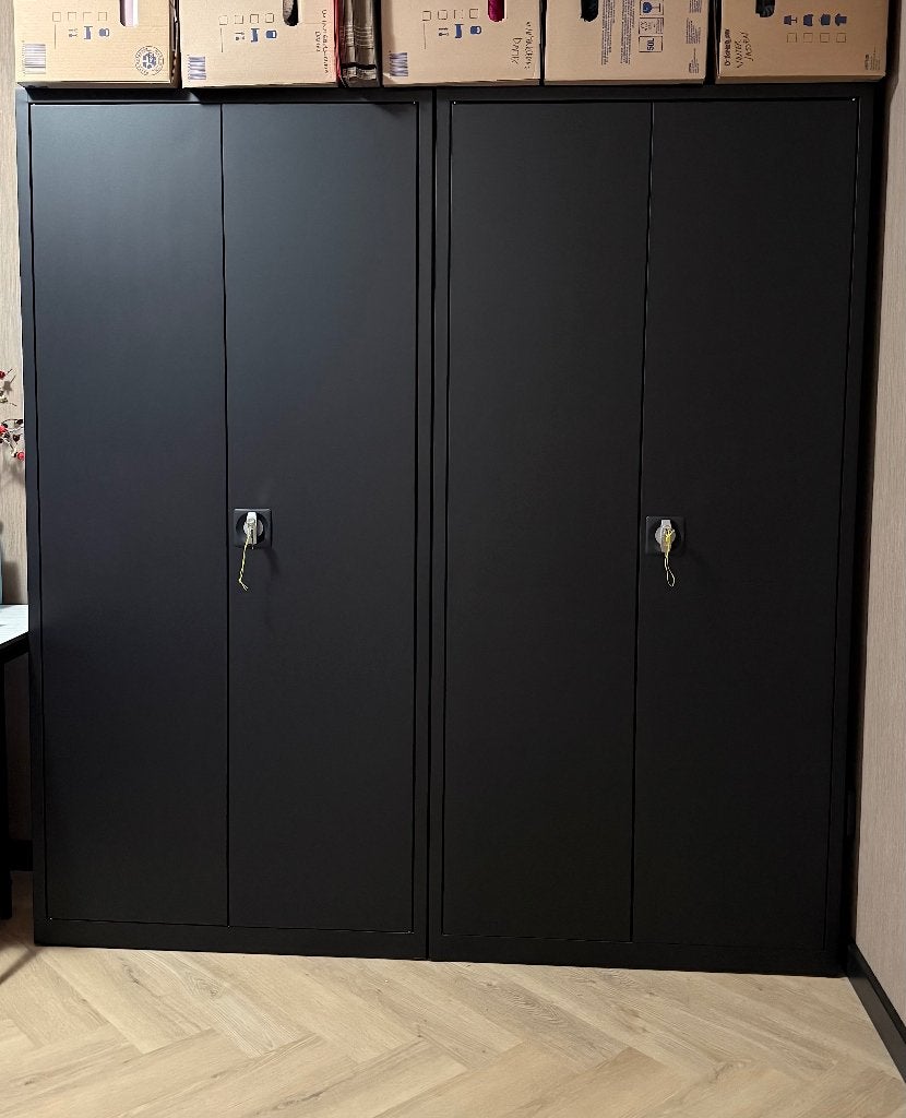 3x Metalen Archiefkasten Lockerkasten Zwart 195x92x42 cm, Ophalen, 50 tot 100 cm, Zo goed als nieuw, Metaal