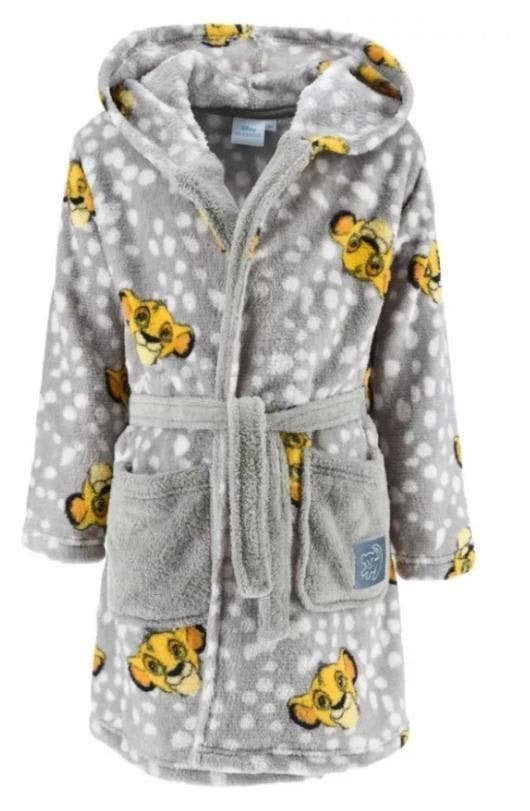 Lion King Badjas Grijs - Disney - Maat 98 - 104 - 110, Disney, Nacht- of Onderkleding, Jongen of Meisje, Nieuw