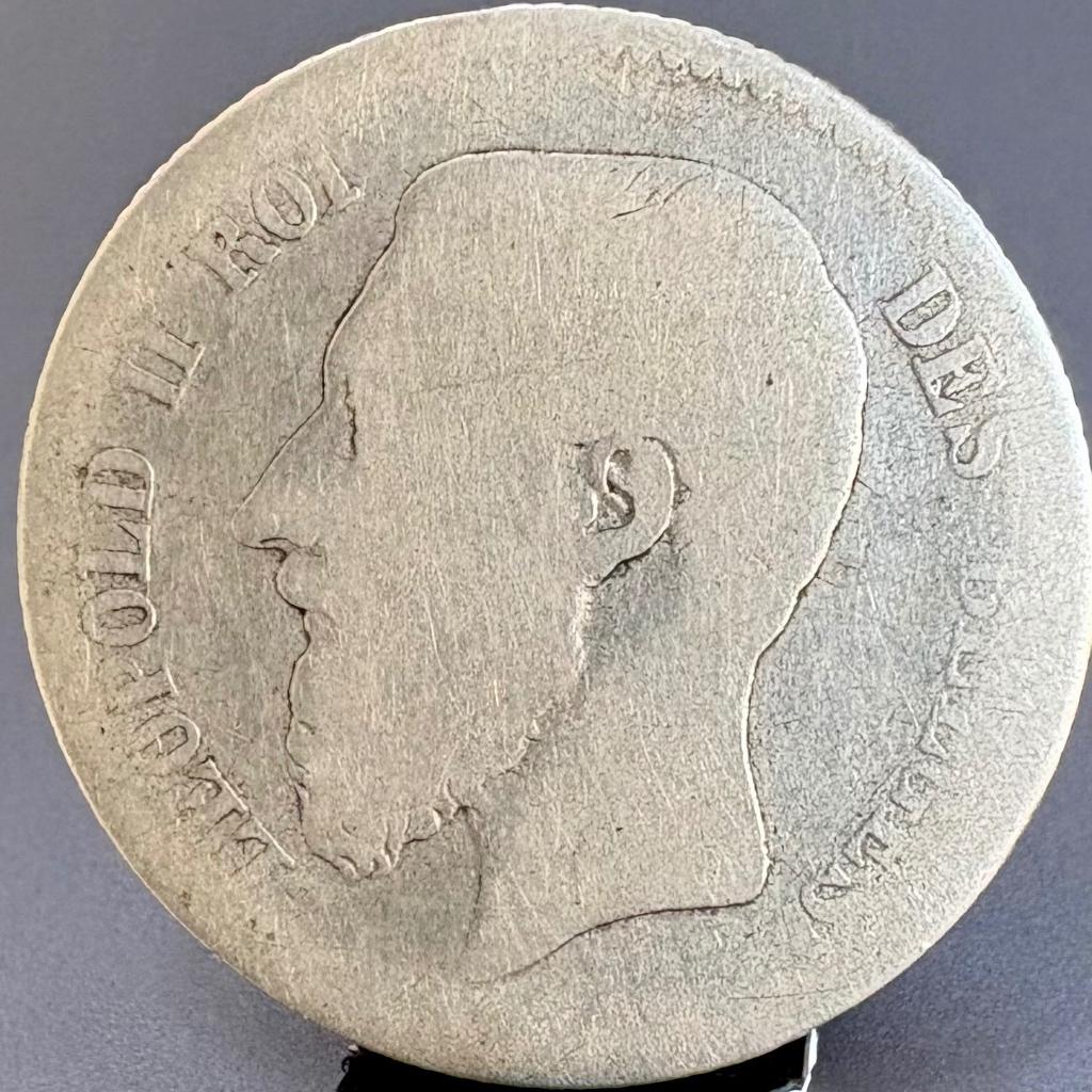 Zilver - 1 Franc - Smalle Baard - Leopold I - 1867, Zilver, Ophalen of Verzenden, Losse munt, Zilver