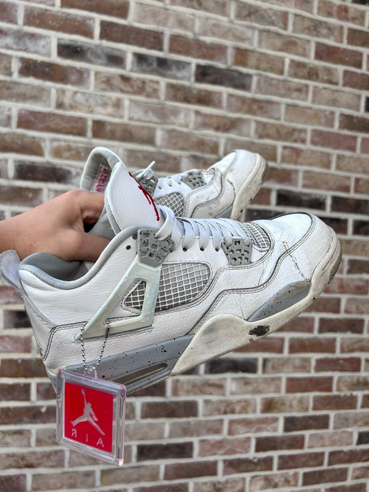 Air Jordan 4 Retro “Oreo”, Wit, Ophalen of Verzenden, Sneakers, Gedragen