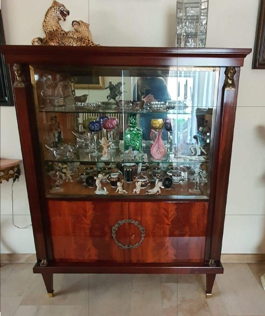 Art deco Empire stijl vitrinekast retour d' Égypte, Antiek en Kunst, Antiek | Meubels | Kasten, Ophalen