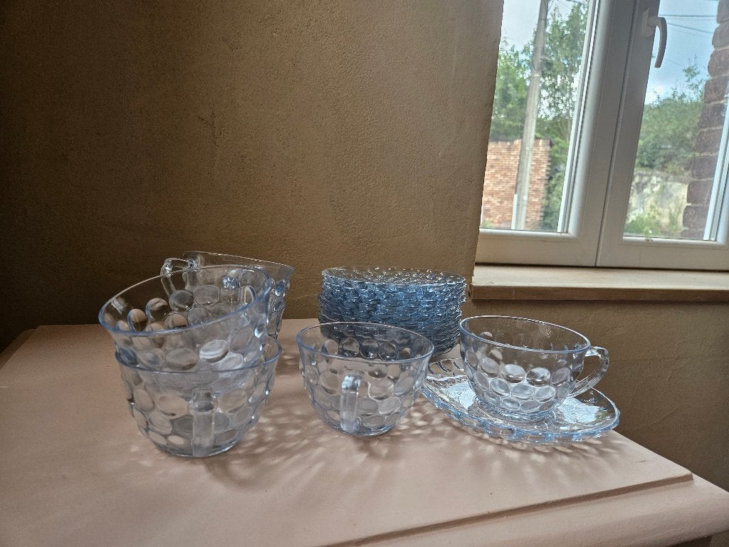 tasses et soucoupes - Vintage, Vintage, Comme neuf, Verre, Enlèvement