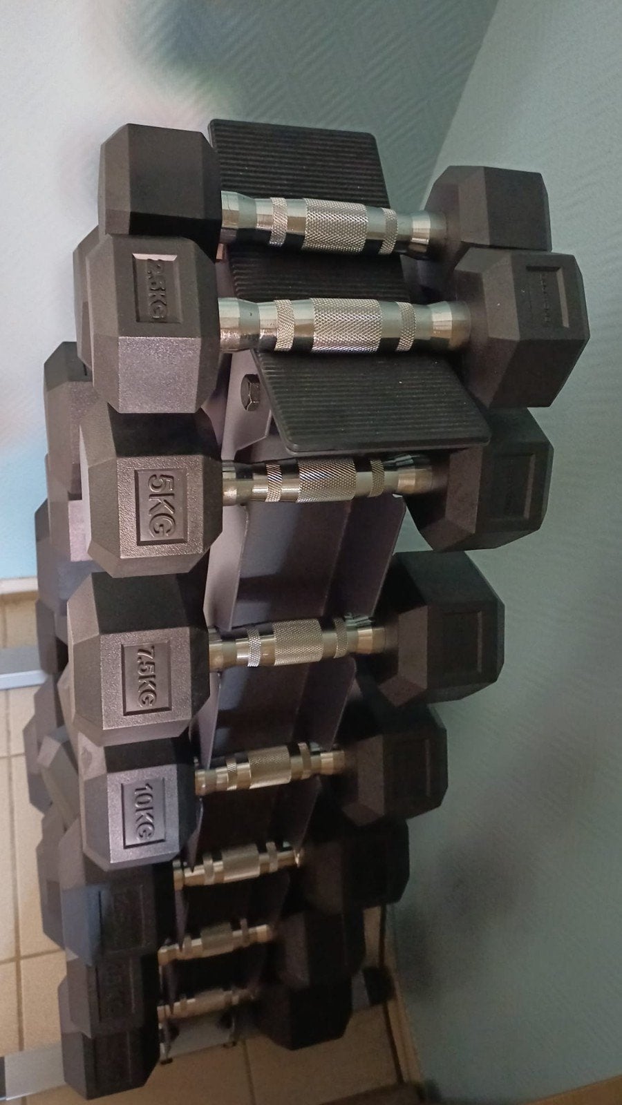Complete Hexagon Dumbbell Set 2,5 t/m 25 kg + Heavy Duty Rek, Sport en Fitness, Ophalen, Dumbbell