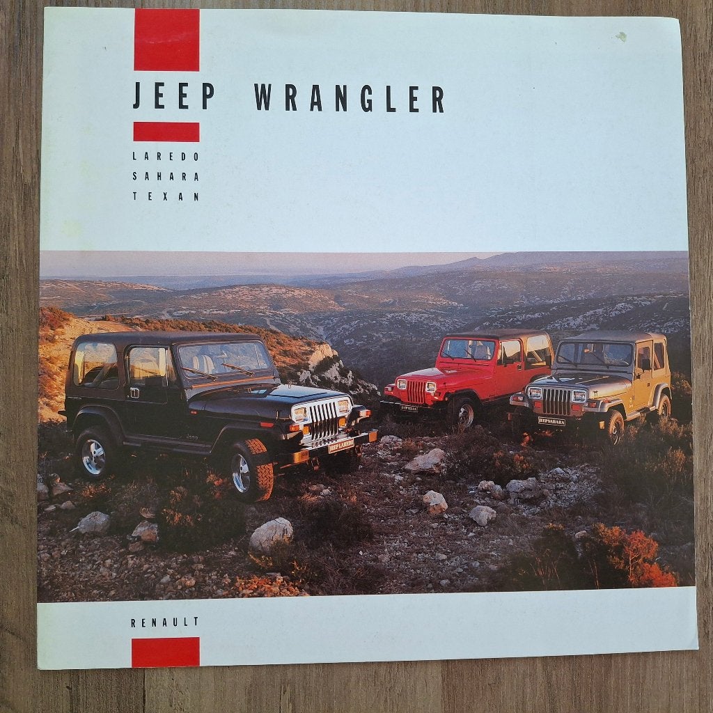 JEEP  WRANGLER  RENAULT   1990, Boeken, Auto's | Folders en Tijdschriften, Ophalen of Verzenden, Nieuw, Renault