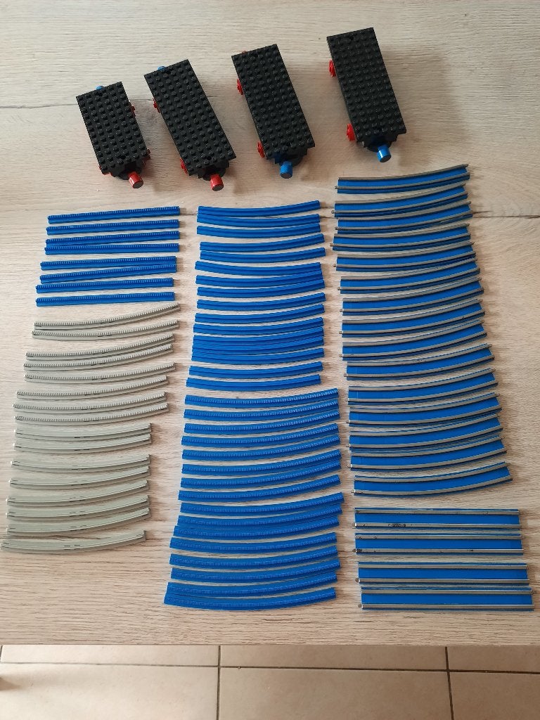 Lego vintage treinrails + 4 aanhangwagons, Enlèvement ou Envoi, Utilisé, Lego