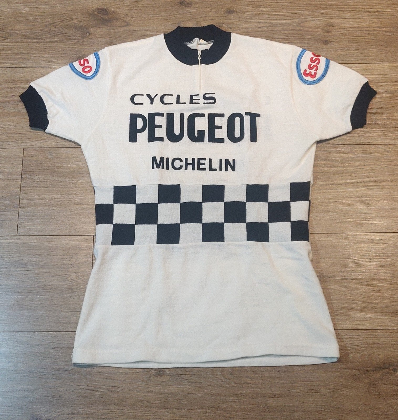Maillot de vélo « laine » Peugeot Michelin Esso, Enlèvement ou Envoi, Comme neuf, Vêtements