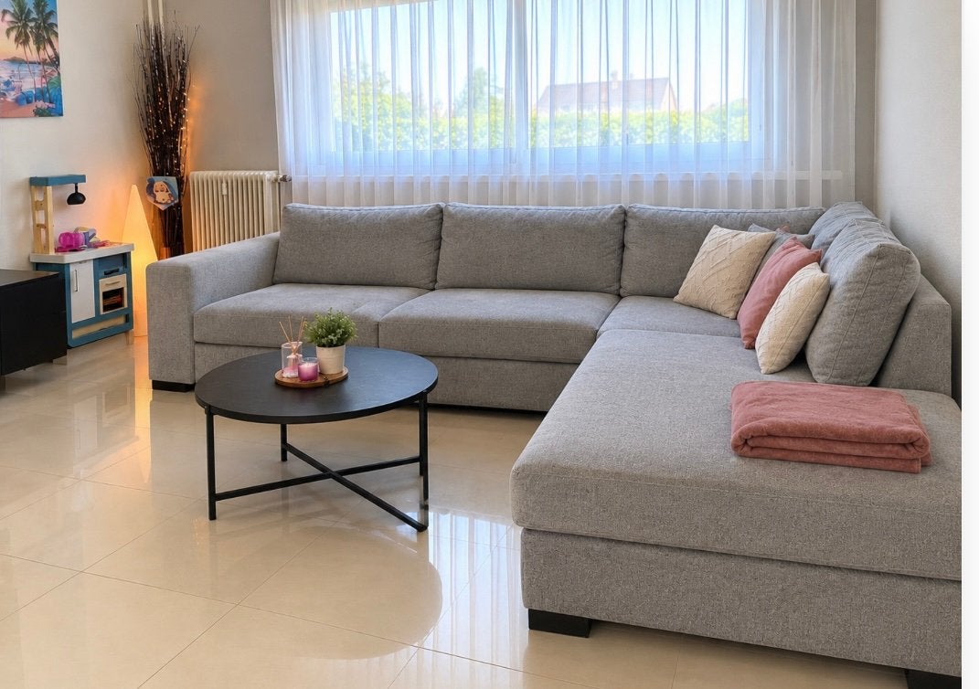 Assise en tissu gris clair, Enlèvement, Comme neuf