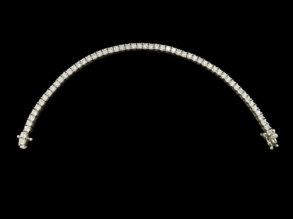 Tennis Armband 925 Zilver - 5.7ct Diamanten - 17.50 cm, Ophalen of Verzenden, Zo goed als nieuw, Met edelsteen, Zilver