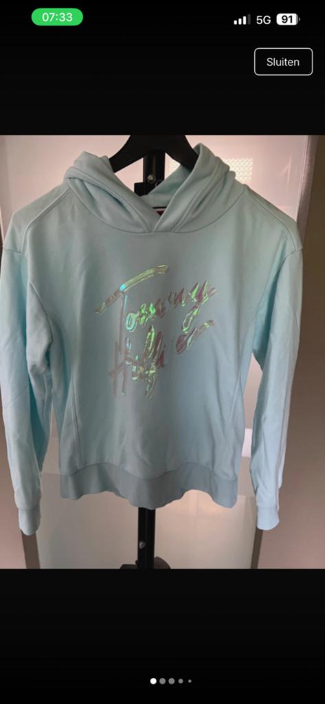 Blauwe trui tommy hilfiger, Ophalen of Verzenden, Gebruikt, Meisje, Jurk of Rok