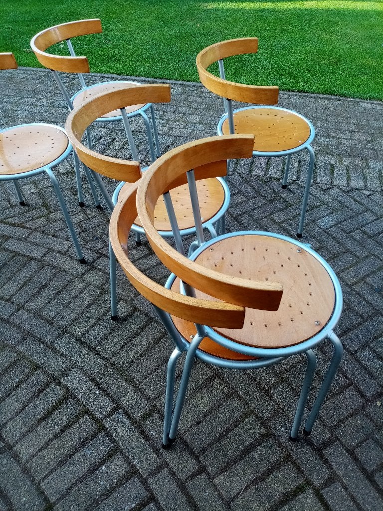 keukenstoelen ,stapelstoelen, Huis en Inrichting, Ophalen, Gebruikt, Hout