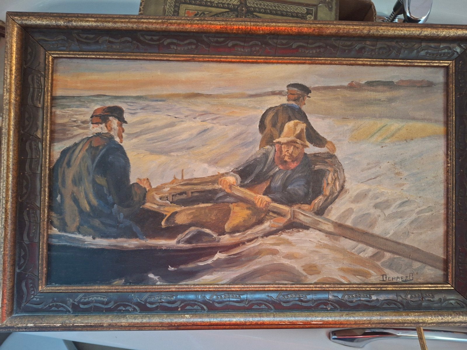 schilderij opvarenden op zee, Enlèvement