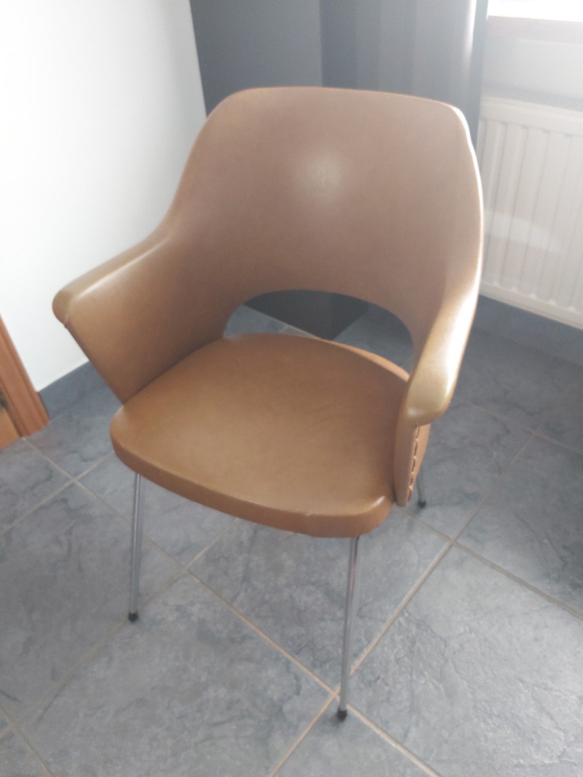 chaise vintage, Vintage, Comme neuf, Brun, Enlèvement