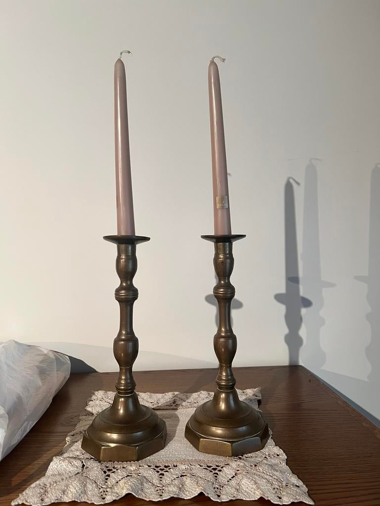 Kandelaars in tin, Antiek en Kunst, Ophalen